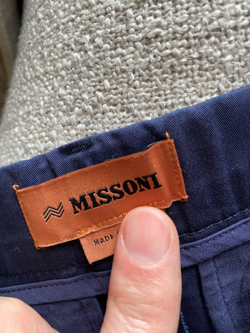 Designer Navy Straight-Leg Pants - Picture 2 of 6